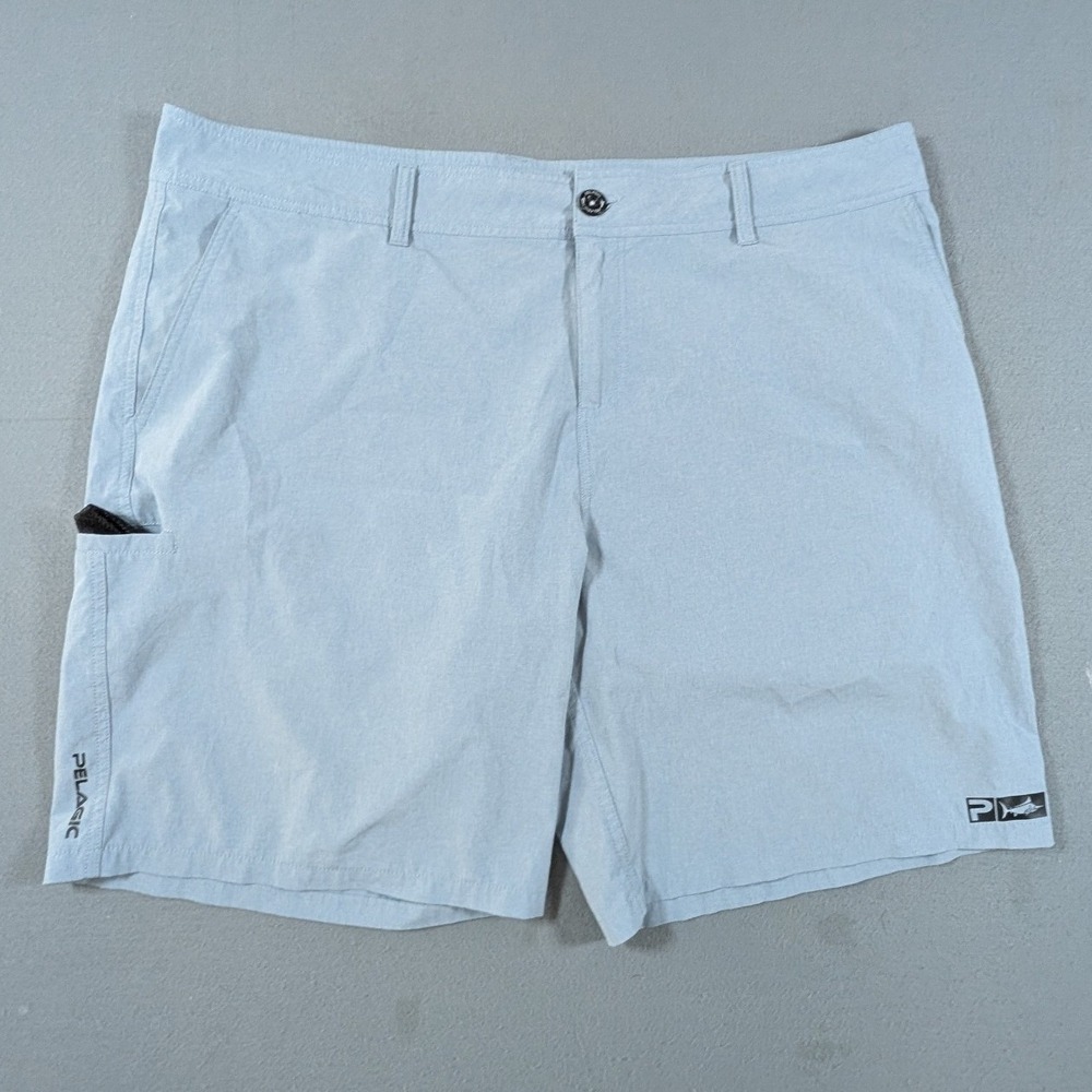 Pelagic Deep Sea Hybrid Shorts Mens 44 Light Blue Performance Fishing Stretch